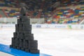 The pyramid of hockey pucks