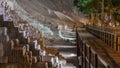 Pyramid of Huaca Pucllana night timelapse, pre Inca culture ceremonial building ruins in Lima, Peru