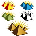 Pyramid Icon Set Royalty Free Stock Photo