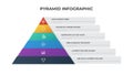 Pyramid infographic template with 6 list, multipurpose layout vector for showing proportional, interconnected, or hierarchical