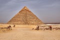 The Pyramid of Khafre - Pyramid of Chephren, Giza Plateau, Cairo, Egypt Royalty Free Stock Photo