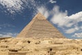 Pyramid of Khafre in Giza Pyramid Complex, Cairo, Egypt Royalty Free Stock Photo