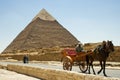 Pyramid of Khafre and horse drawn cart