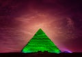 Pyramid of Khafre at night Royalty Free Stock Photo