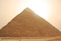 Pyramid of Khafre in a sand storm, Cairo Royalty Free Stock Photo