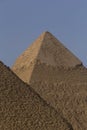 pyramid of Khafre standing behind Great pyramid in Giza Royalty Free Stock Photo