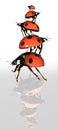 Pyramid of ladybirds Royalty Free Stock Photo