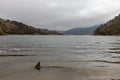 Pyramid Lake in California captured on a cloudy day Royalty Free Stock Photo