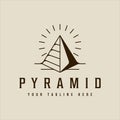 pyramid line art vintage vector illustration template icon graphic design. egypt destination sign or symbol for travel business