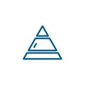 Pyramid Line Blue Icon On White Background. Blue Flat Style Vector Illustration