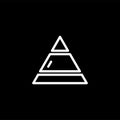 Pyramid Line Icon On Black Background. Black Flat Style Vector Illustration