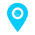 Pyramid location map pin pointer icon. Element of map point for mobile concept and web apps. Icon for website design and app devel Royalty Free Stock Photo