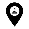 Pyramid location map pin pointer icon. Element of map point for mobile concept and web apps. Icon for website design and app devel Royalty Free Stock Photo