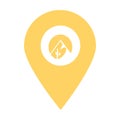 Pyramid location map pin pointer icon. Element of map point for mobile concept and web apps. Icon for website design and app devel Royalty Free Stock Photo