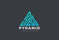 Pyramid Logo Triangle design Blockchain Technology Royalty Free Stock Photo