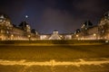 Pyramid Louvre museum at night in Paris