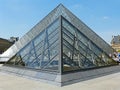 Pyramid Louvre Museum in paris Royalty Free Stock Photo