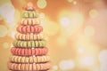 Pyramid of macaroons Royalty Free Stock Photo