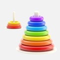 Pyramid made of plastic rings, isolated Royalty Free Stock Photo