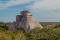 Pyramid of the Magician Piramide del adivino in ancient Mayan city Uxmal, Mexi