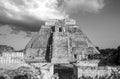 Pyramid of the Magician - Piramide del adivino - in ancient Mayan city Uxmal Royalty Free Stock Photo