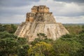 Pyramid of the Magician, Uxmal Ancient Maya city, Yucatan, Mexico Royalty Free Stock Photo