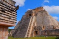 Pyramid of the Magician, Uxmal Maya ruins in yucatan, Mexico II Royalty Free Stock Photo