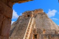 Pyramid of the Magician, Uxmal Maya ruins in yucatan, Mexico III Royalty Free Stock Photo