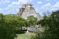 Pyramid of the Magician, Uxmal, Yucatan, Mexico. Royalty Free Stock Photo