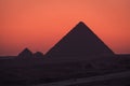 Pyramid of Menkaure in Giza plateau at beautiful sunset, Giza, Cairo