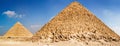 Pyramid of Menkaure and pyramid of Khafre Royalty Free Stock Photo