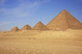 Pyramid of Menkaure and Pyramids of Queens, Cairo Royalty Free Stock Photo