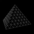 Pyramid molecular grid wireframe Royalty Free Stock Photo