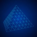 Pyramid molecular grid wireframe Royalty Free Stock Photo