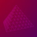 Pyramid molecular grid wireframe Royalty Free Stock Photo