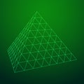 Pyramid molecular grid wireframe Royalty Free Stock Photo