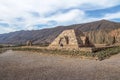 Pyramid Monument to the archaeologists at Pucara de Tilcara old pre-inca ruins - Tilcara, Jujuy, Argentina