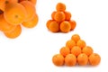 Pyramid of Oranges isolated on white background