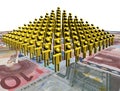 Pyramid of people on euros illustration