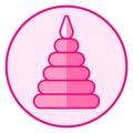 Pyramid. Pink baby icon on a white background Royalty Free Stock Photo