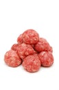 Pyramid of raw meat-balls