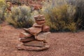 Pyramid of red stones, cairn