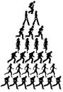 Pyramid of running people Royalty Free Stock Photo