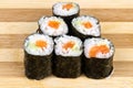 Pyramid of salmon maki sushi