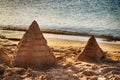 pyramid from the sand Royalty Free Stock Photo