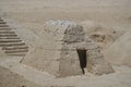 Pyramid Sand Castle on a beach Royalty Free Stock Photo