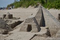 Pyramid Sand Castle on a beach Royalty Free Stock Photo
