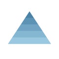 Pyramid scheme 5 five steps. vector hierarchy level chart graph, blue diagram structure. triangle infographic illustration