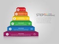 Pyramid shape elements of graph,diagram with steps,options,processes or workflow Royalty Free Stock Photo