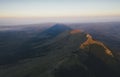 Aerial view of Pyramid shape shade of Rtanj mountain peak Royalty Free Stock Photo